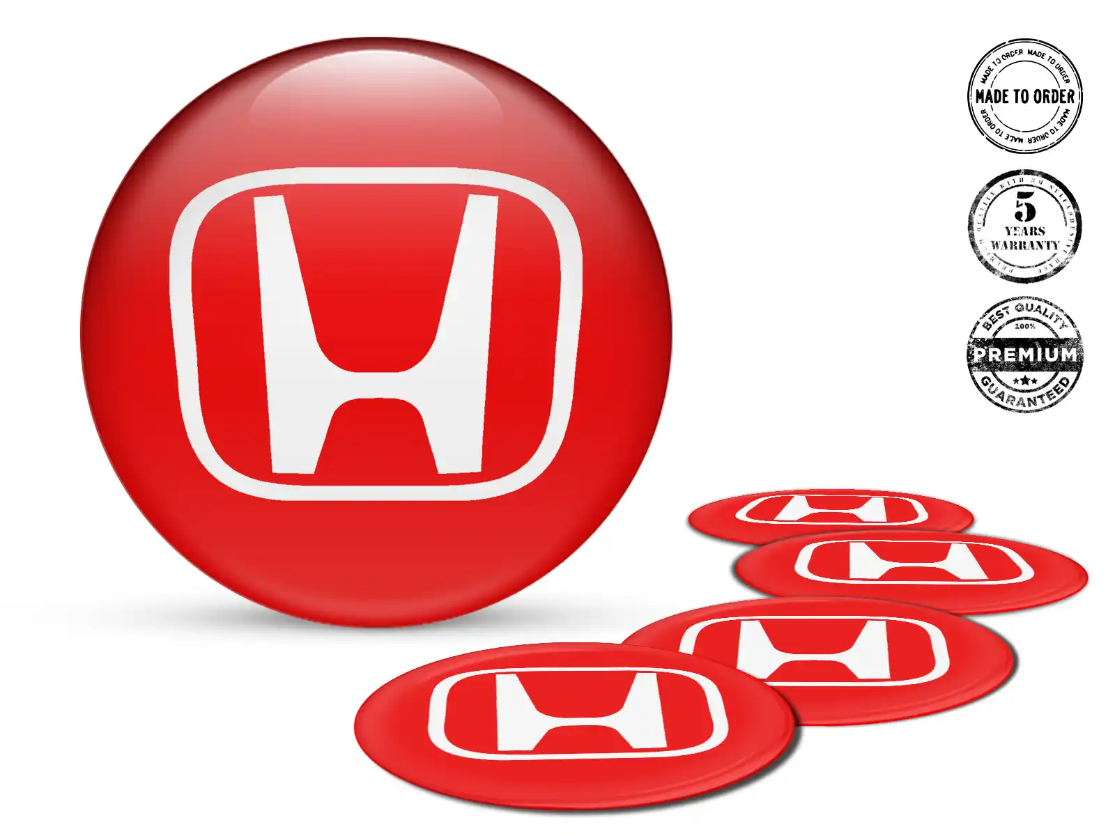 Honda Logo Autocollant Roue Design Bombé en Résine